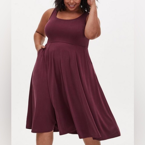 torrid Dresses & Skirts - TORRID Wine Studio Cupro Midi Dress Womens Plus Size 3X